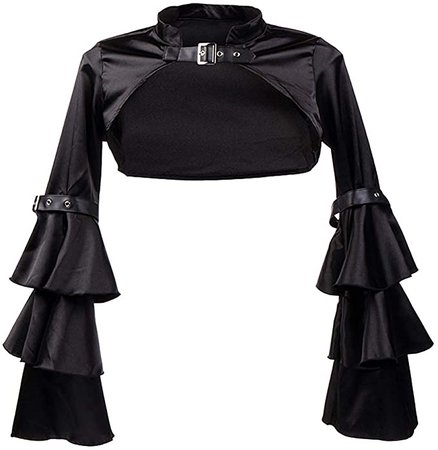 Amazon.com: KILLREAL Women's Medieval Style Victorian Gothic Steampunk Long Sleeve Satin Jacket Little Coat Top Black Medium: Clothing