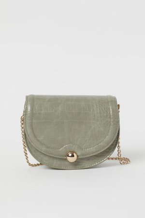 Shoulder Bag - Khaki green/crocodile pattern - Ladies | H&M US