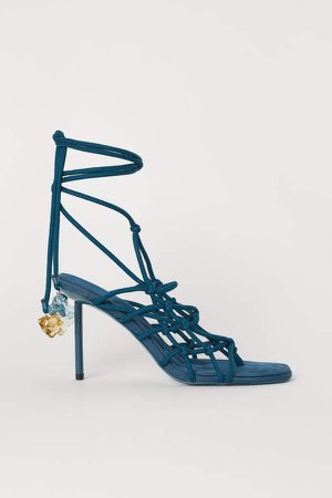Sandals with Lacing - Turquoise