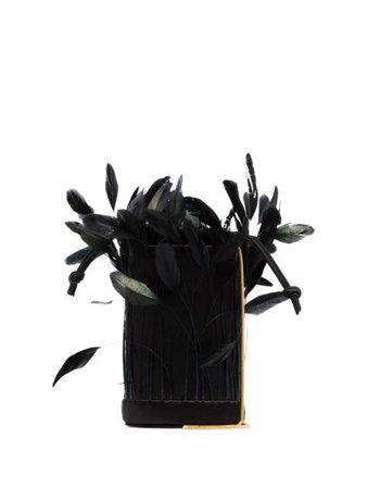 Vanina L'envol Feather Bucket Bag LENVOL Black | Farfetch