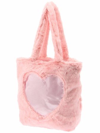 plush pink heart wego bag