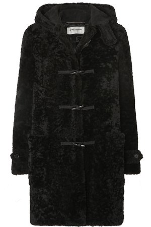 SAINT LAURENT | Hooded shearling coat | NET-A-PORTER.COM