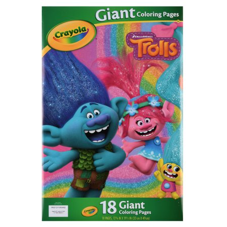 Crayola Trolls Giant Coloring Pages, 18 Sheets for Ages 3+ - Walmart.com - Walmart.com
