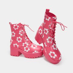 Orchis Charm Pink Flower Power Boots | KOI FOOTWEAR
