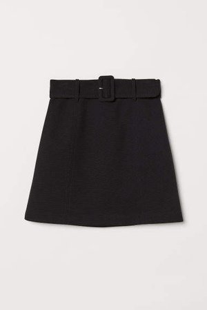 Skirt with Belt - Black