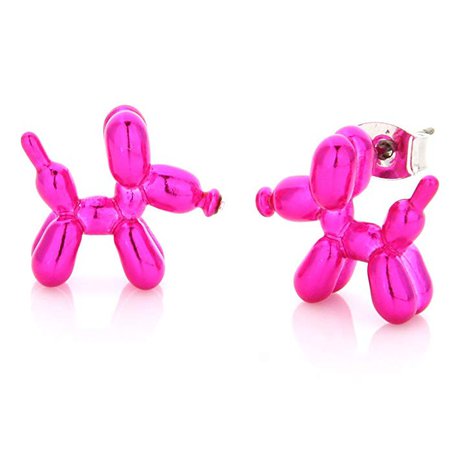 AmazonSmile: LAONATO Balloon Dog Stud Earrings (Pink): Jewelry