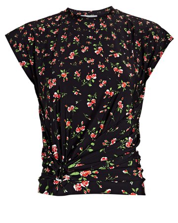 Paco Rabanne Gathered Floral T-Shirt | INTERMIX®