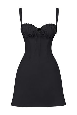 Clothing : Mini Dresses : 'Carlotta' Black Corset Mini Dress