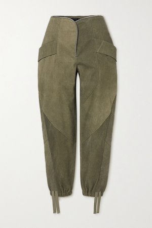 Army green Zelie paneled canvas tapered pants | RTA | NET-A-PORTER