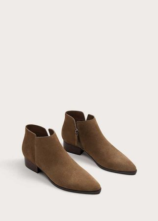Suede leather ankle boots - Shoes Plus sizes | Violeta by MANGO Canada