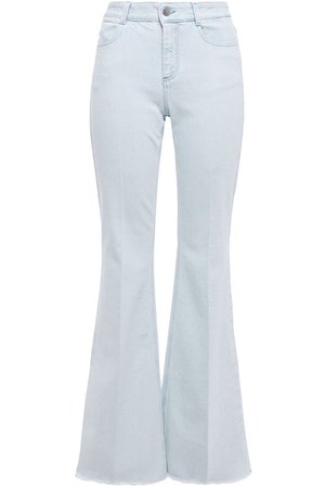 Light denim Frayed high-rise flared jeans | Sale up to 70% off | THE OUTNET | STELLA McCARTNEY | THE OUTNET