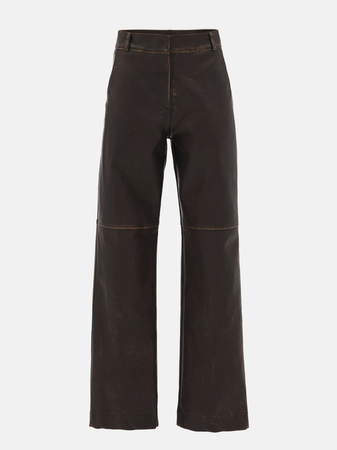 Source Unknown Faded Faux Leather Trousers, Cacao