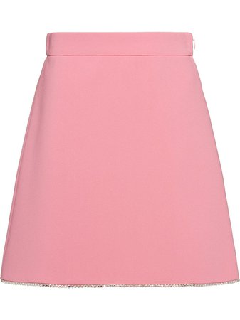 Miu Miu Crystal Trim Skirt MG13451LW6 Pink | Farfetch
