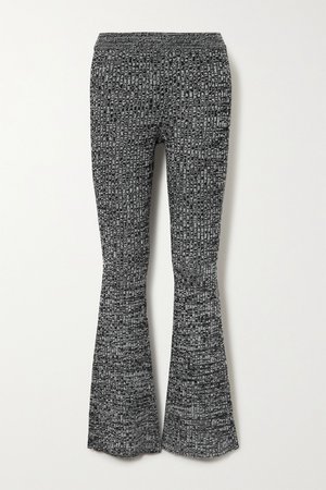 Gray Caitlin ribbed space-dyed wool-blend slim-leg pants | Skin | NET-A-PORTER