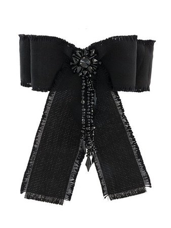 xgoldzjewelry | black bow ribbon brooch