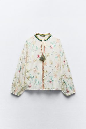 FLORAL EMBROIDERED BLOUSE - Multicolored | ZARA United States
