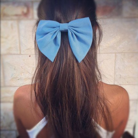 Hair With Light Blue Bow