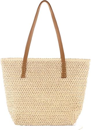 Amazon.com: Crbeqabe Straw Beach Tote Bag for Women, Large Summer Woven Straw Bag Shoulder Handbags, Beach Bag for Travel Vacation : Clothing, Shoes & Jewelry