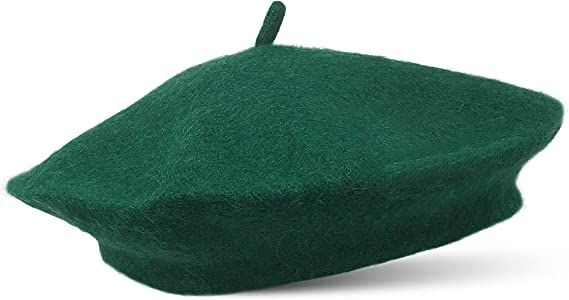 CHAPEAU TRIBE Classic Stretchable Wool French Beret (Green) at Amazon Women’s Clothing store