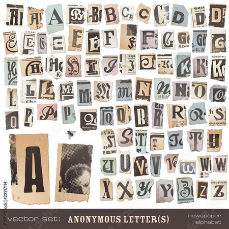 alphabet made of vintage (vector) newspaper cutouts Stock Vector | Adobe Stock