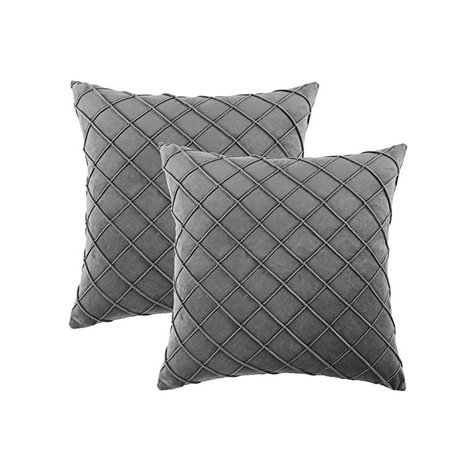 Amazon.com: Longhui bedding Velvet Grey Throw Pillow Cover, 18 x 18 Inches Decorative Throw Pillows for Couch Sofa Bed, Gray Square Cushion Covers with Zipper Closure – Set of 2: Home & Kitchen