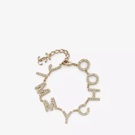 Gold-Finish Metal Bracelet with Crystal| JC Bracelet | Jewellery Collection | JIMMY CHOO CA