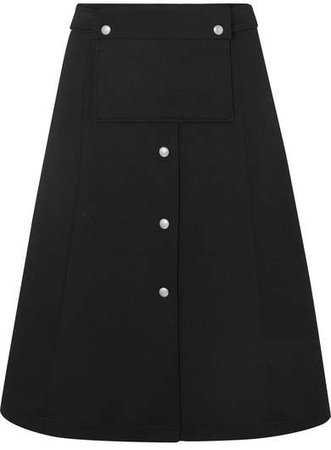 Crepe Midi Skirt - Black