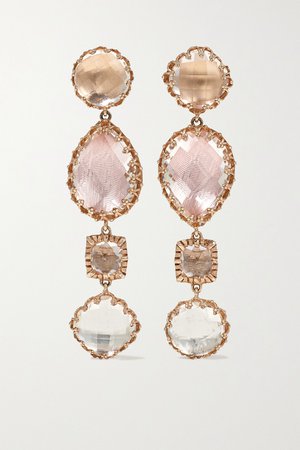 Rose gold Sadie 14-karat rose gold-dipped quartz earrings | Larkspur & Hawk | NET-A-PORTER