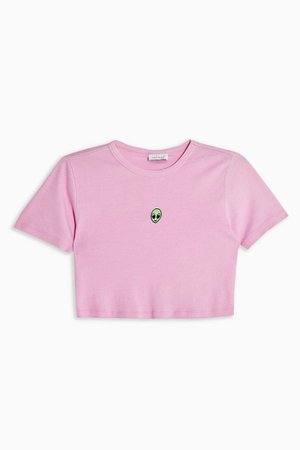 Alien Print Crop T-Shirt | Topshop