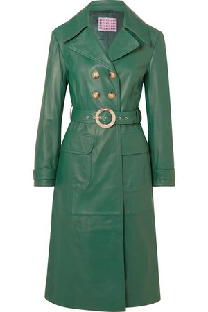 ALEXACHUNG | Belted leather trench coat | NET-A-PORTER.COM