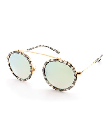 KREWE Conti Mirrored Aviator Sunglasses, Stella Pattern | Neiman Marcus