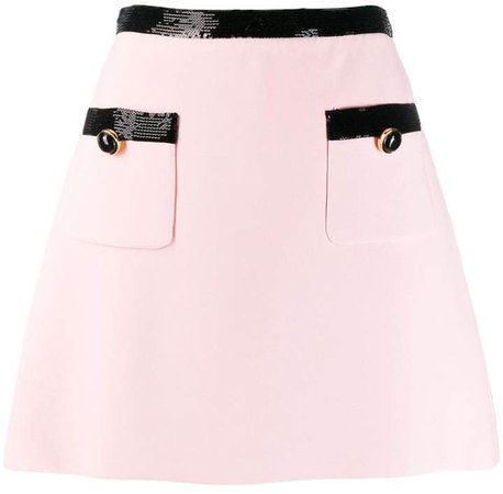 contrast trim mini skirt
