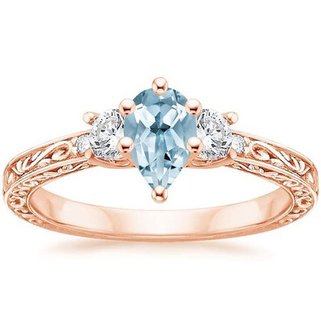 Aquamarine Rose Gold Ring