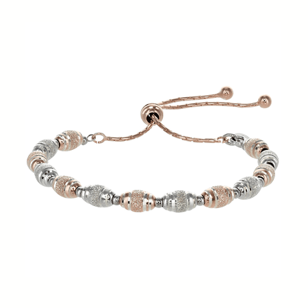 Private Collection Adjustable Silver + Rose Gold Textured Bead