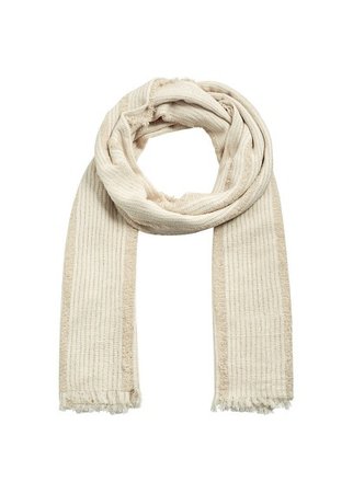 MANGO Stripe-pattern cotton scarf