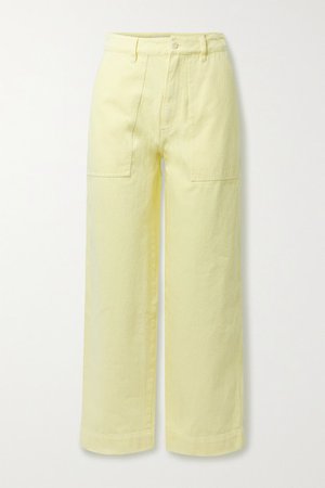 Patrick High-rise Wide-leg Jeans - Pastel yellow