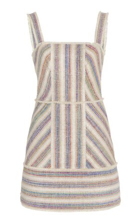 Madira Fringed Striped Slub Canvas Mini Dress By Alexis | Moda Operandi