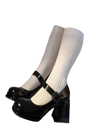 mary janes w/ white knee high socks