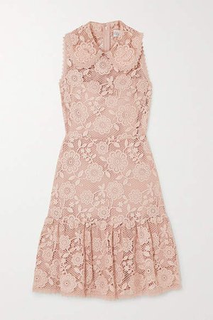 Ruffled Lace Mini Dress - Blush