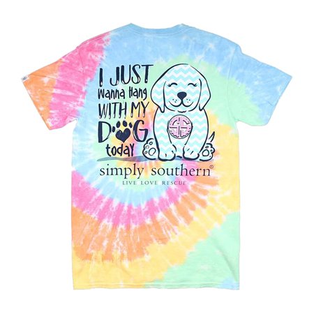 Tye-Dye Simply Southern Dog T-Shirt