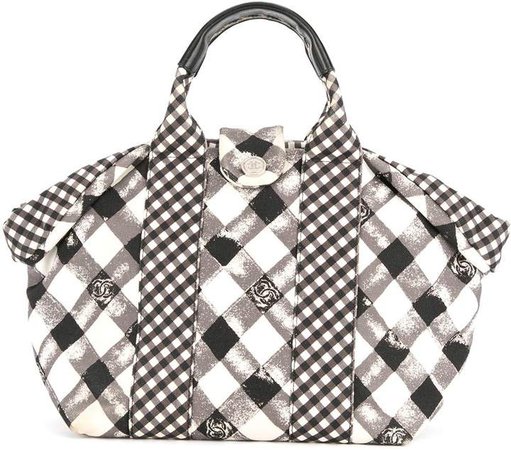 Pre-Owned gingham tote bag