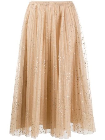 RedValentino Glitter Detail Pleated Skirt - Farfetch