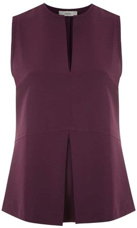 sleeveless top with pleated detail