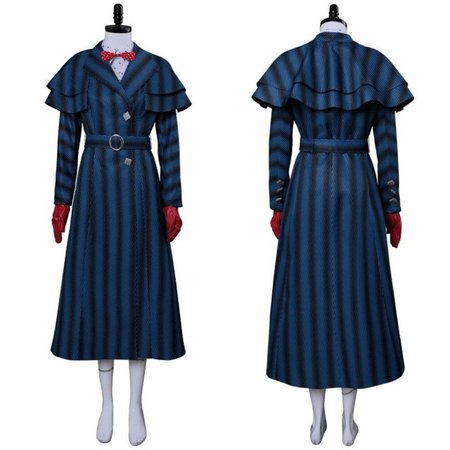 2018 Mary Poppins Returns Cosplay Mary Poppins Costume Dress Hat Full Set Outfit | eBay