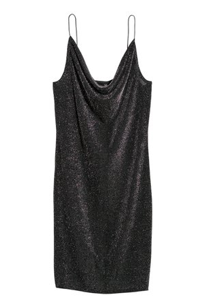 Fitted dress | Black/Glittery | LADIES | H&M ZA