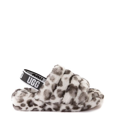 Womens UGG&reg; Fluff Yeah Slide Sandal - White Leopard | Journeys