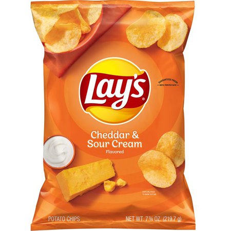 Lay's Potato Chips, Cheddar & Sour Cream Flavor, 7.75 oz Bag - Walmart.com