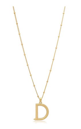 necklace bead gold initial d