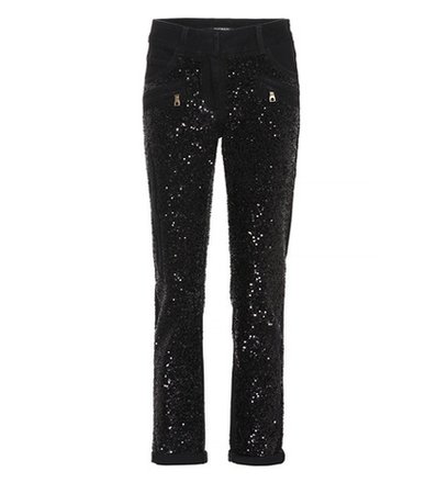 Sequinned jeans
