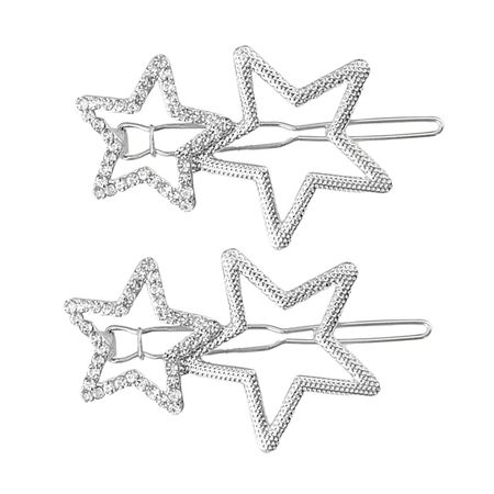 Amazon.com : 2Pcs Hollow Star Hair Clips, Non-Slip Metal Geometric Hairpin, Elegant Rhinestone Hair Barrettes for Women Lady Girls Styling Hair Accessories (Silver) : Beauty & Personal Care